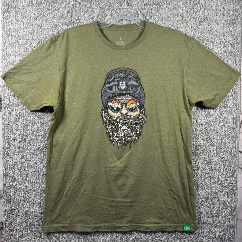 Wild Tribute T-Shirt Olive Green Be Like Hans Steamworks Brewing Iceman‎ Mens L